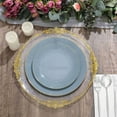 thumbnail image 2 of HLONK Lot de 10 Assiettes de Service Rondes Jetables en Plastique Martelé Transparent à Paillettes Dorées avec Rebord Doré - 13”, 2 of 11
