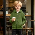 thumbnail image 5 of fatyb Boys Zip up Hoodies Casual Long Sleeve Hooded Sweatshirt Kids Fleece Lined Jacket Outdoor Wear, 5 of 7