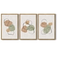thumbnail image 3 of SHENIFY large 24x36in3pcs Natural Framed Abstract Wall Art Decor Colorful Geometric Ring Grid Lines Shapes Drawings Modern Art Decorative Ready To Hang, 3 of 6