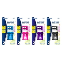 BAZIC Pencil Sharpener Manual, Single   Dual Holes Compact Colored Sharpeners (2/Pack), 4-Pack