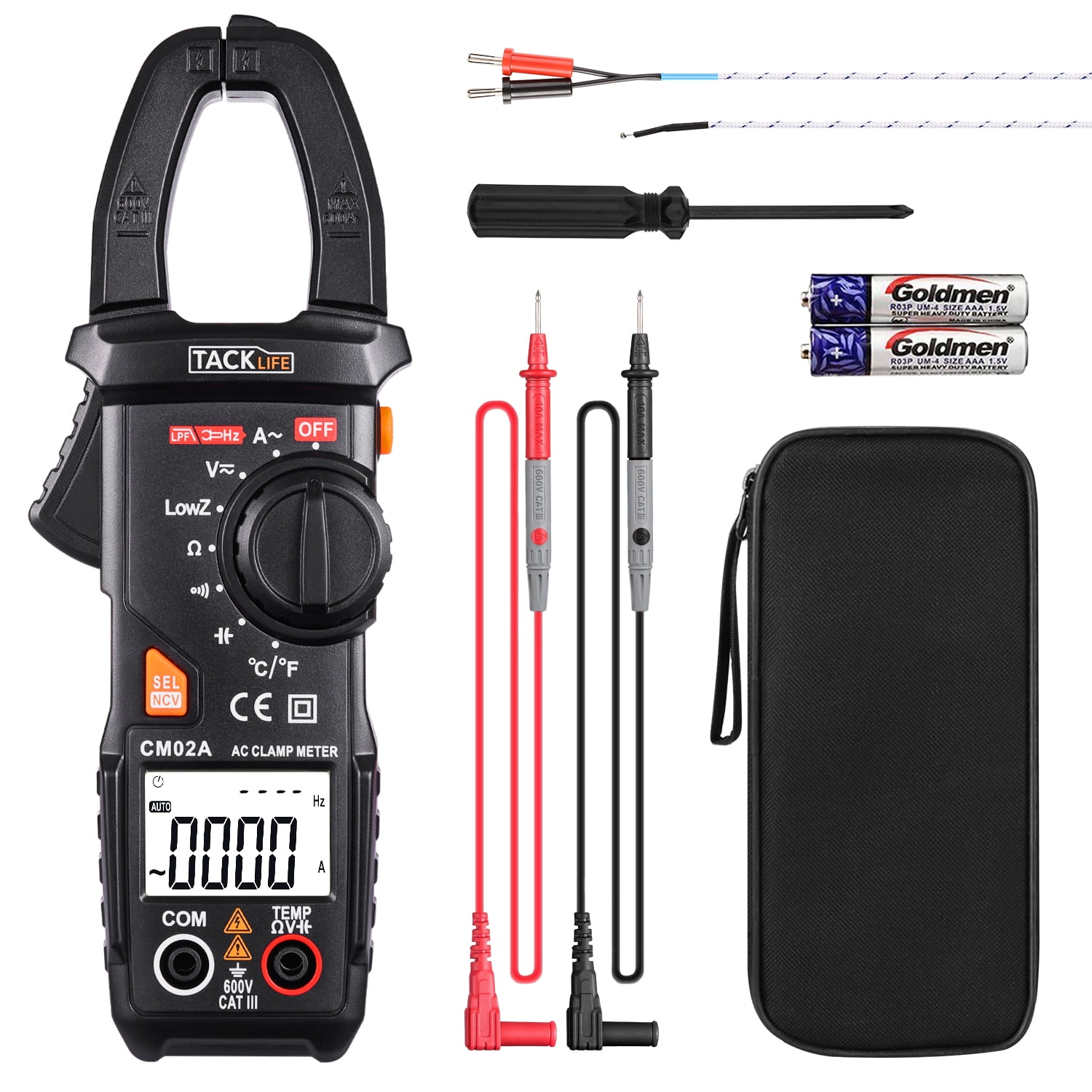 Auto Ranging Digital Multimeter TRMS 6000 With Battery Alligator Clips Test … for sale online 