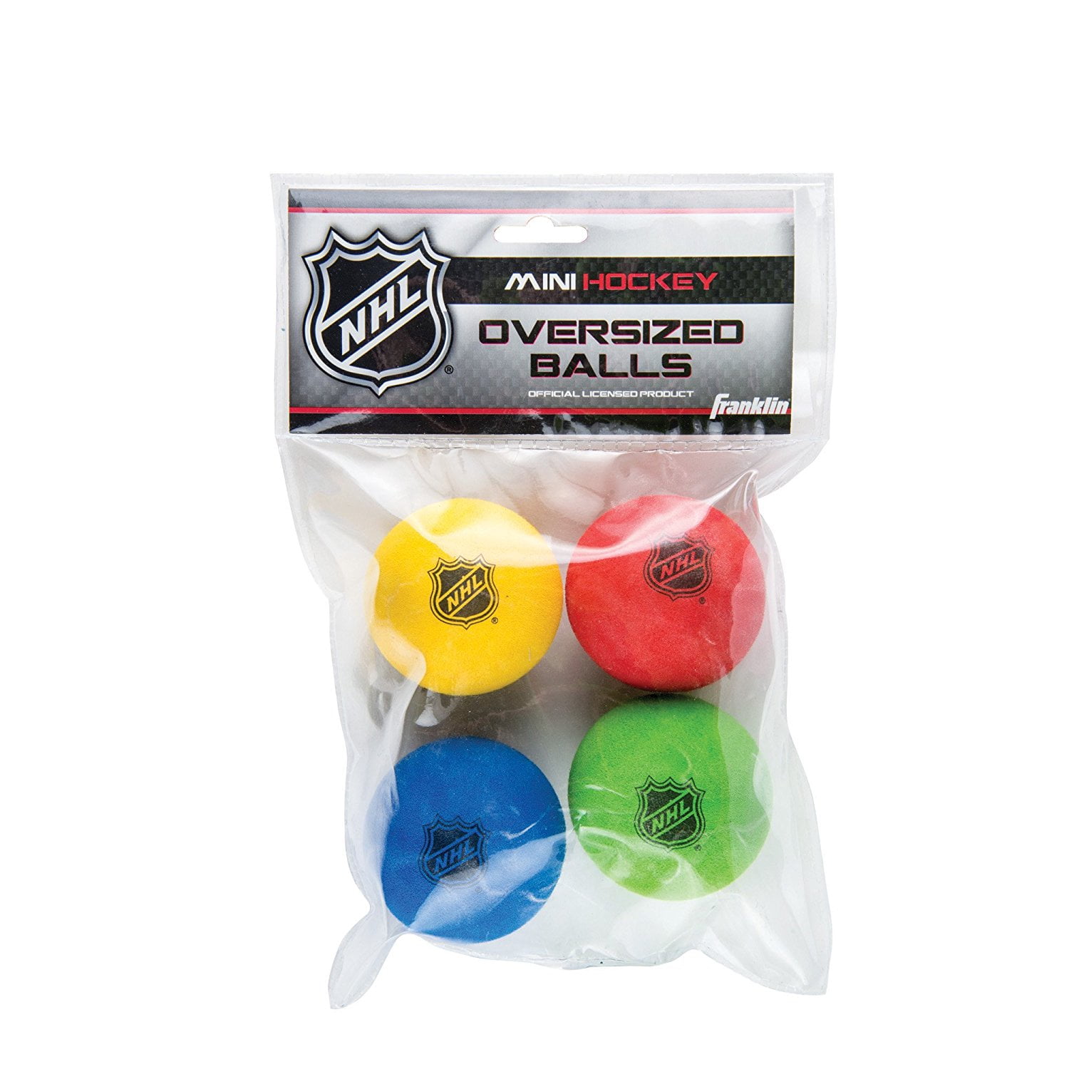 Franklin Sports NHL Mini Hockey Oversized Balls Foam 4 Hockey Balls
