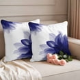 thumbnail image 2 of Blue Bohemian Outdoor Waterproof Pillow Covers, Boho Modern Floral Abstract Ombre White Decorative Square Throw Pillowcase Sofa Cushion Sham for Patio/Couch/Chair, 18"x18" 2 Pack, 2 of 8