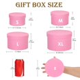 thumbnail image 3 of Set de cajas de regalo GNFlus, 4 unidades, de terciopelo rosa, redondas, 20 x 20 x 13 cm, 3 of 7