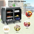 thumbnail image 6 of Costway Portable Camping Table Aluminum Kitchen Table w/Storage Shelves & Carrying Bag Grey, 6 of 10