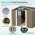 thumbnail image 4 of Villeston 8x12 FT Outdoor Storage Shed, Metal Tool Shed & Outdoor Storage with Lockable Doors & Air Vents for Backyard, Garden, or Patio,Brown, 4 of 6