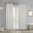 thumbnail image 1 of Loft Living Davos Textered Jacquard Dual Header(Back Tab/Rod Pocket) Single Curtain Panel Light-filtering 52" x 95" in Silver, 1 of 5