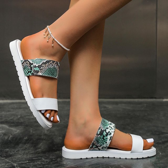 Sandalias informales de moda para mujer, zapatos de leopardo, zapatillas de playa con tacones planos para exteriores Wmkox8yii ytu8502