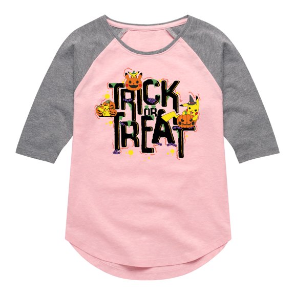 Pokémon - Trick or Treat - Youth Girls Raglan Graphic T-Shirt
