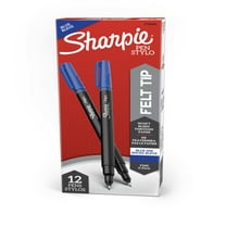 Sharpie® Fine-Point Pens, Fine Point, Black Barrels, Blue Ink, Pack Of 12