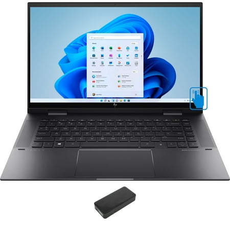 HP ENVY x360 -15 Home/Business 2-in-1 Laptop (AMD Ryzen 5 5500U 6-Core, 15.6in 60Hz Touch Full HD (1920x1080), AMD Radeon, 64GB RAM, 2TB PCIe SSD, Backlit KB, Wifi, Win 10 Pro) with DV4K Dock