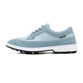 thumbnail image 2 of YOURDIARY Men's Waterproof Golf Shoes with Spiked Outsole, Breathable Synthetic Upper, White/Blue, 2 of 9