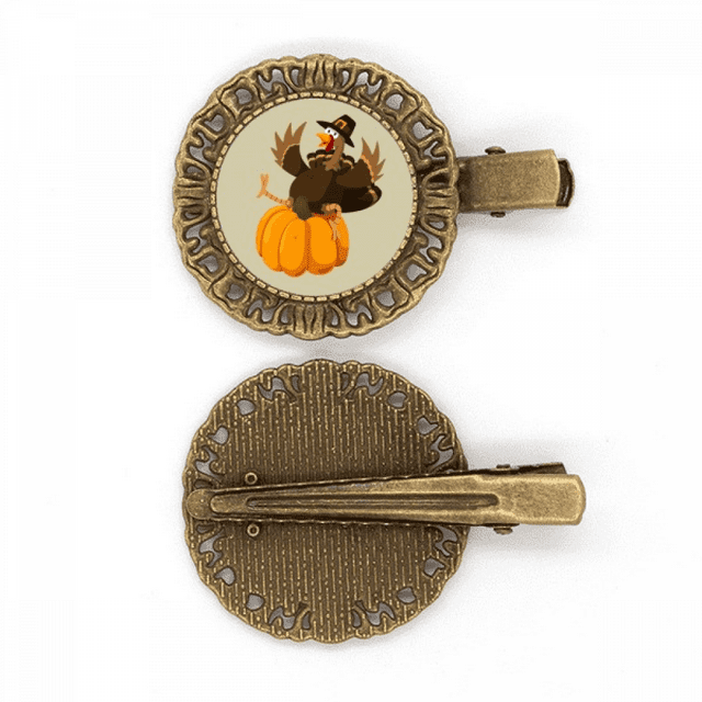 Joyeux Jour de l'Action de Grâce Motif Citrouille Épingle à Cheveux Broche Barrette