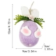 thumbnail image 2 of HaCpiu Flocked Bunny Easter Egg Ornament, 4.7" Plush Purple Egg with White Bunny Ears & Floral Accents, Easter Decor for Tree, Living Room, Mantel, Spring Party & Home Decor, 2 of 5