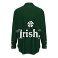 thumbnail image 4 of LEKWK St Patricks Day Shirt Women Striped Clover Print Blouses & Button-Down Shirts Lapel Collar Casual Tops Color Block Holiday Outfits, 4 of 5