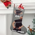 thumbnail image 2 of Nick Jonas Tema: Calcetines de Navidad, fino lino blanco para colgar en escaleras y chimenea, decoración navideña para el hogar, regalo de Navidad. 45cm × 32cm, 2 of 5
