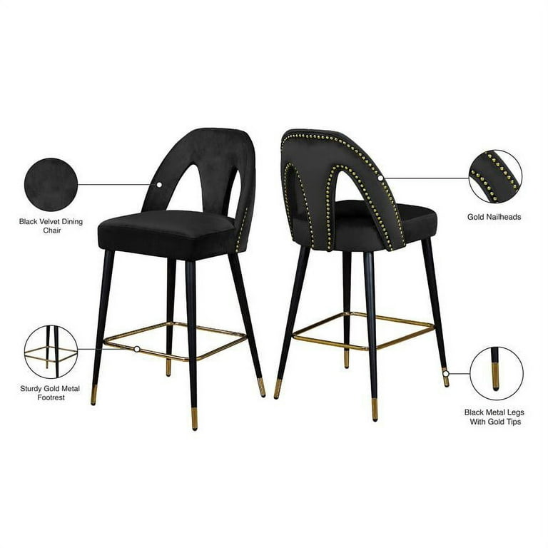 Meridian Furniture Akoya Velvet Counter Stool Meridian Furniture Akoya Velvet Counter Stool