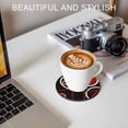 thumbnail image 6 of Black Red Coasters Set of 6, Absorbent Coasters for Drinks, White Circle Geometric Abstract Texture Coaster for Desk Coffee Table Protection, Home Decor House Warming Gifts 4", 6 of 8