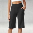 thumbnail image 2 of Yoga Pants for Women Yoga Shorts With Pockets Knee Length High Waisted Summer Gym Athletic Casual Pants, 2 of 6