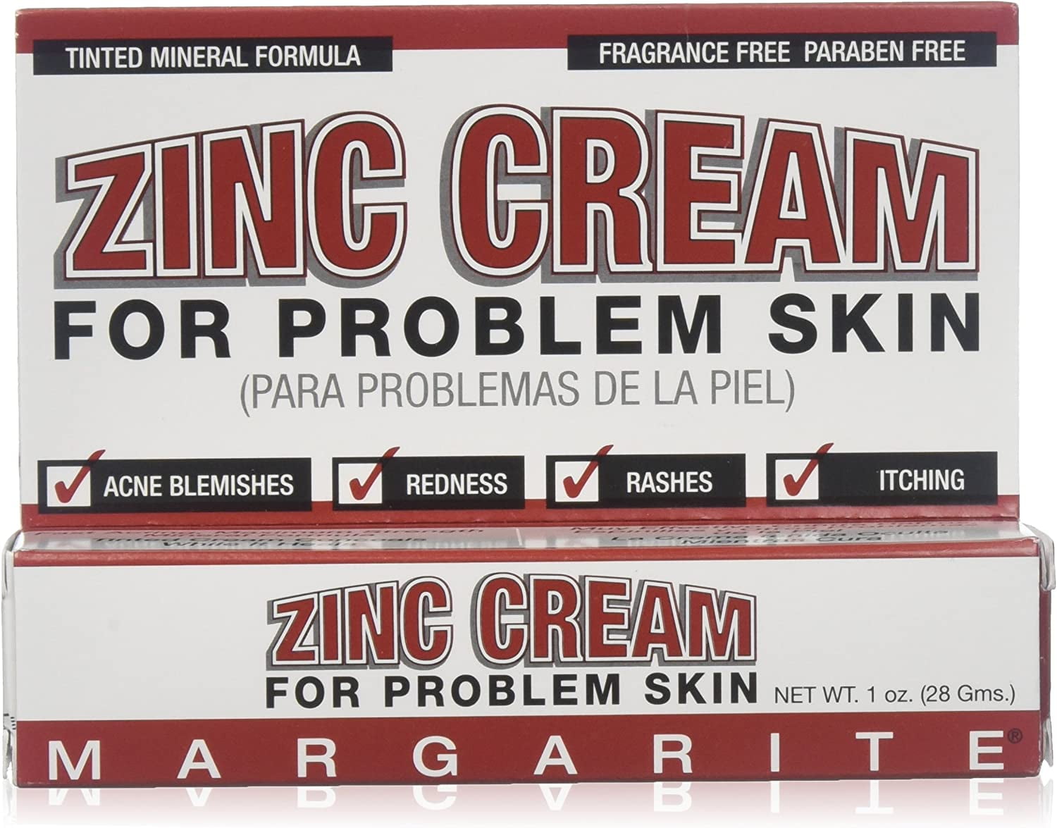 Margarite Cosmetics Zinc Cream Skin Treatment, 1Oz, 4Pack