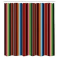thumbnail image 2 of Ambesonne Cinco de Mayo Shower Curtain, Vertical Lines Design, 69"Wx70"L, Multicolor, 2 of 4