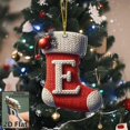 thumbnail image 3 of Acrylic Christmas Tree Ornaments Set With 26 Alphabet Letters Knit-Style Stocking Design For Holiday Decor, 3 of 4