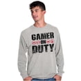 thumbnail image 5 of Gamer On Duty Video Games Nerdy Geeky Men's Long Sleeve Tee T Shirt Brisco Brands L, 5 of 6