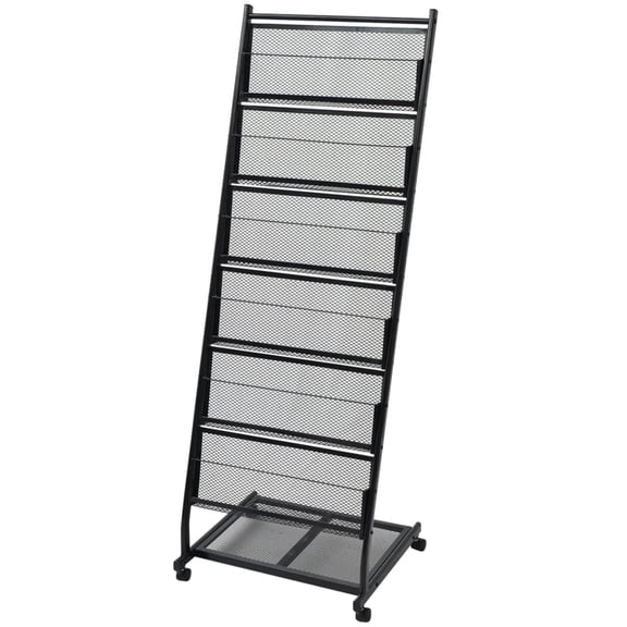vidaXL Magazine Rack 18.7"x16.9"x52.4" Black A4