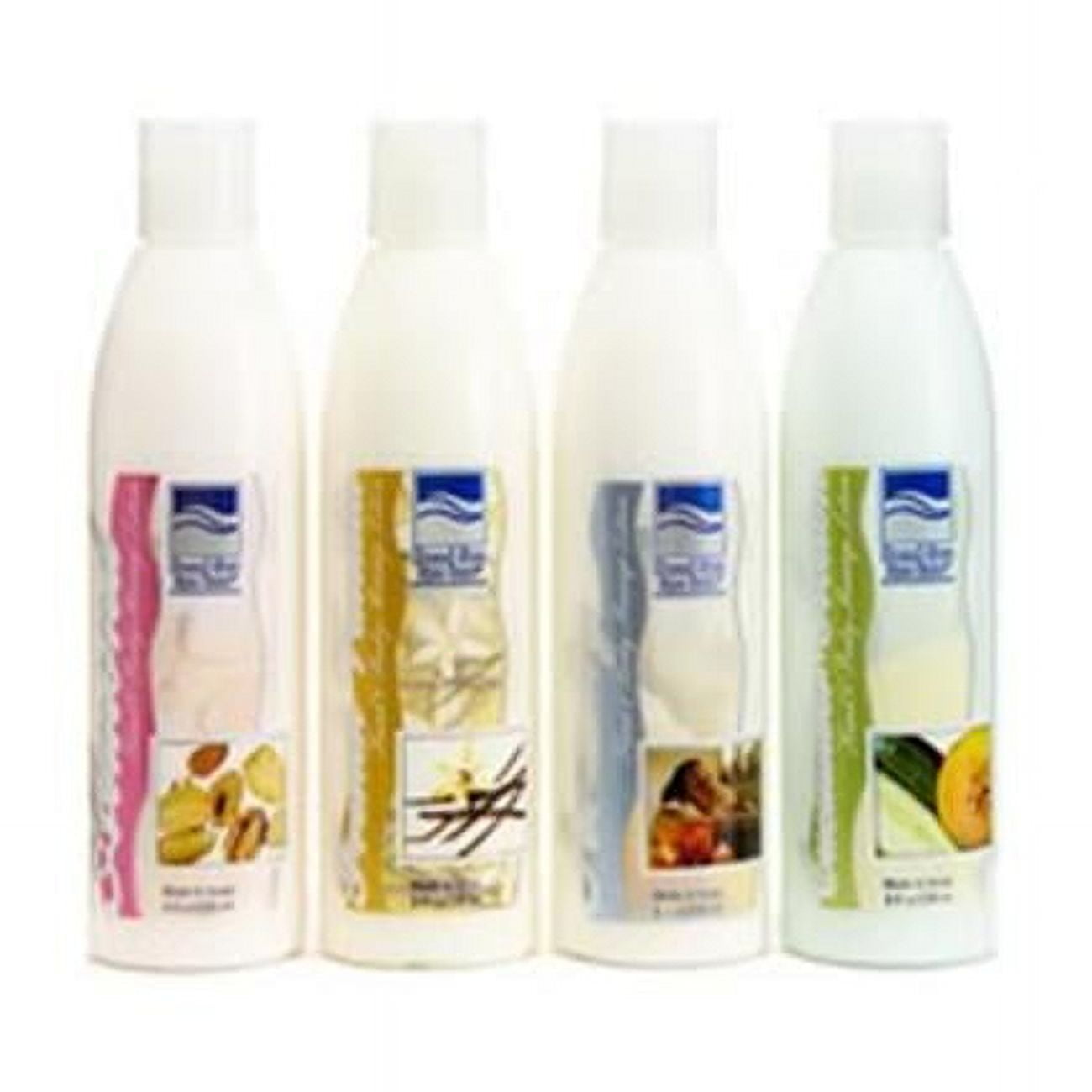 Dead Sea Spa Care DEADSEA-35 Almond- Serenity- Cucumber-Melon and Vanilla Lotion Set - 8 oz each bottle