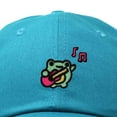 thumbnail image 2 of Dalix Melody Frog Embroidered Womens Cotton Dad Hat Baseball Cap Adjustable in Teal, 2 of 5