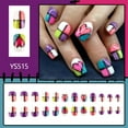 thumbnail image 3 of Valentine's Day Short Square Press On Nail with Lattice Heart Designs Glossy Acrylic False Nail Manicure For Women, 3 of 9
