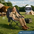 thumbnail image 4 of Slsy Oversized Rocking Camping Chair, Fully Padded Patio Chair with Cooler Bag and Side Pocket, High Back Portable Lawn Recliner Rocker Chairs for Camp, Patio, Supports 400 lbs, 4 of 11