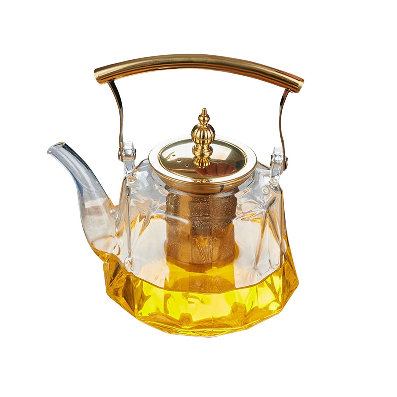 Borosilicate Glass Teapot Heat Resistant Tea Kettles Ergonomic Handle