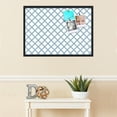 thumbnail image 3 of PinPix 34x24 Custom Cork Bulletin Board Diamond Modern Pattern Navy White Poster Board Has a Fabric Style Canvas Finish, Framed in Diamond Modern Pattern Navy White, by ArtToFrames (PinPix-1805), 3 of 5