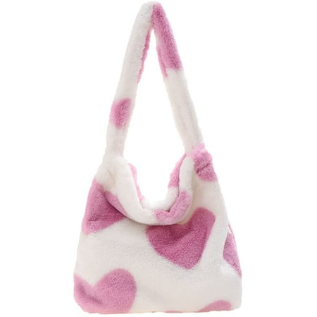 Hot Pink Fur Handbag, Fur Crossbody Bag
