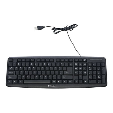 Verbatim Slimline Corded USB Keyboard, Black (Best Slim Pc Keyboard)