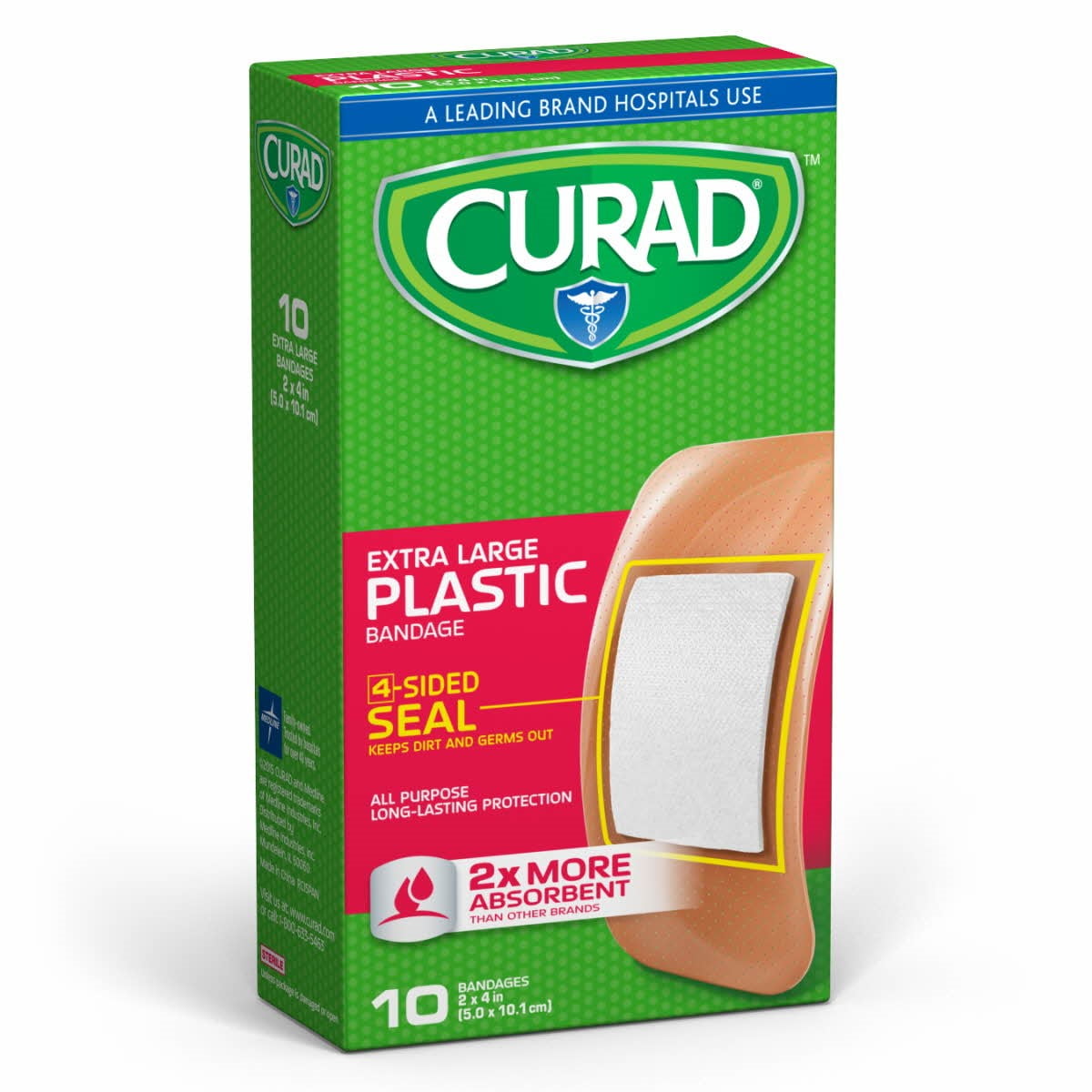 Curad Plastic Adhesive Bandages, Tan, 10 Ct