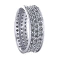 thumbnail image 3 of 4Ct Round Cut Natural Diamond Concave 3Row Ladies Anniversary Wedding Eternity Band Ring 10k Gold GH I1, 3 of 3