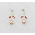 thumbnail image 4 of Faship Gorgeous Rose ( Pink ) CZ Crystal Genuine Freshwater Pearls Floral Necklace Earrings Set, 4 of 5