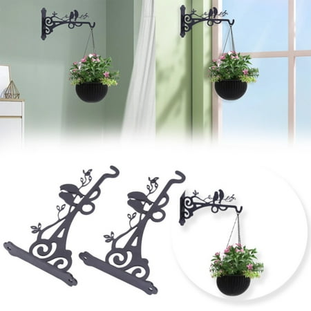 

Msuo Command Hooks Hook European Garden Balcony Flowerpot Hanging Orchid Hook Wrought Wall Flowerpot Bracket Black