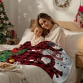 thumbnail image 4 of Christmas Snowman Flannel Blanket for Bed,Travel and Camping, Pine Christmas Tree Red Plaid Super Soft Cozy Blanket for All Seasons 50"x80", 4 of 9