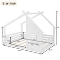 thumbnail image 4 of Jopath Full Size House Floor Bed with Window and a Small Shelf, Solid Wood Floor Bed with House-shaped Roof for Boys Girls White, 4 of 9