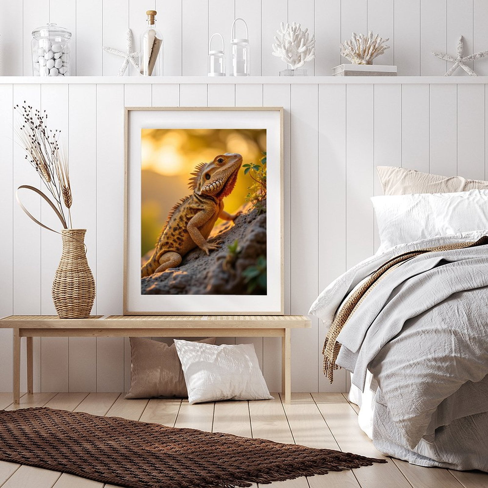 Diamond Art Kits for Adults - 5d Sunset Lizard On Rock Diamond Painting for Adults, Diamond Art for Adults Beginners, Diamond Painting Kits for Adults for Home Wall Decor
