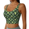 thumbnail image 2 of Gukieu Broccoli 3 Print Women's Sports Vest, Low-neck U-shaped Removable Pad Sports Bra for Yoga, Exercise, Dance-XX-Large, 2 of 8