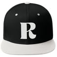 thumbnail image 2 of Daxton Classic Snapback Hat 3D Capital Alphabet Letters Flat Bill Visor Cap, Black White Hat White Letter R, 2 of 3