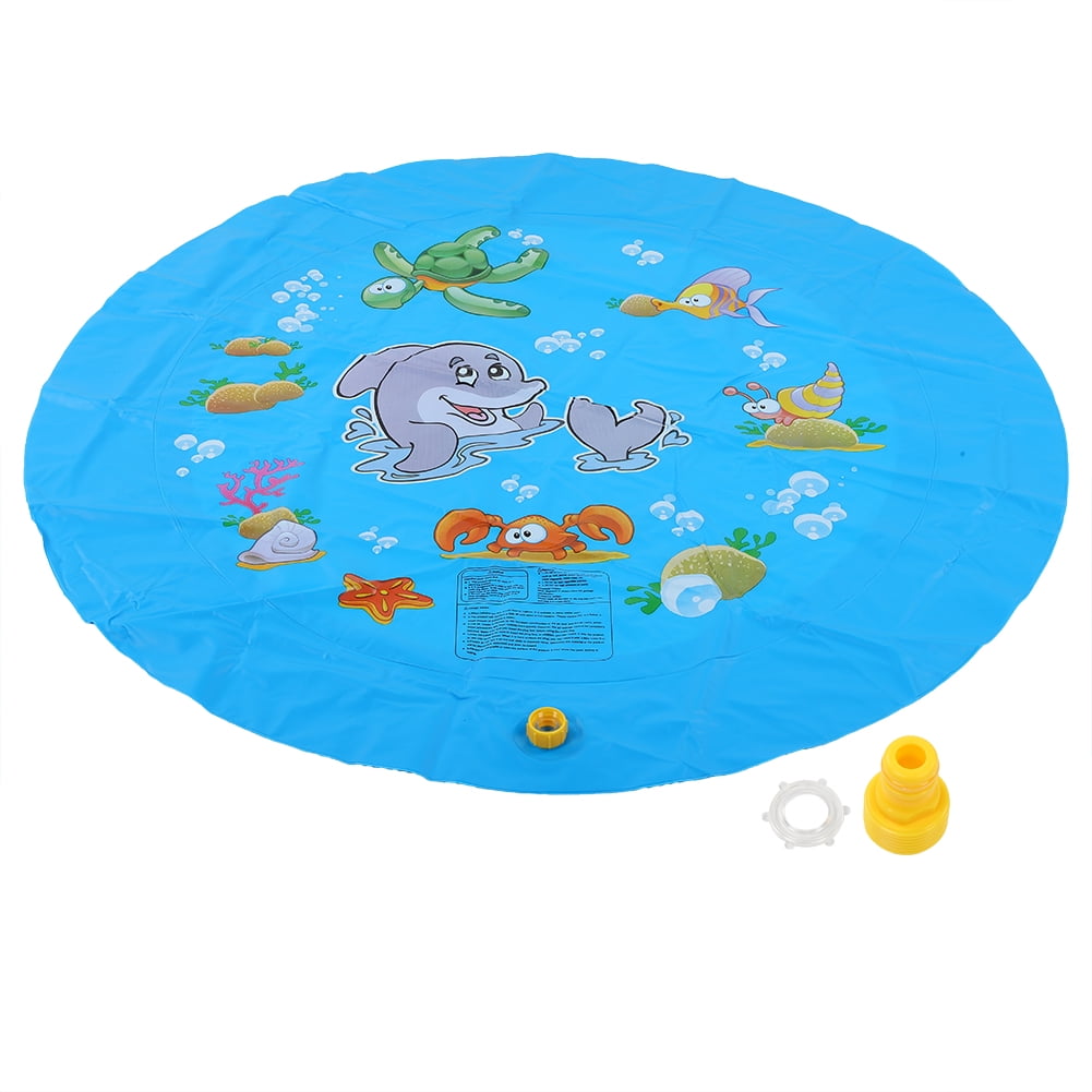 Splash Pad - Tapis D'arrosage Pour Enfants Et Chiens Pour Jeux D Exterieur Arroseur D Eau D Ete Jeu De Jouets De Jardin Dauphin Bleu 1 7m 21577 B