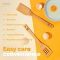 thumbnail image 2 of Riveira Wooden Spoons for Cooking 6-Piece Bamboo Utensil Set Apartment Essentials Wood Spatula Spoon Nonstick Kitchen Utensil Set Housewarming Gifts Wooden Utensils for Everyday Use, 2 of 5
