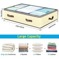 thumbnail image 2 of 90L Under Bed Storage Containers, Underbed Toy Organizers and Clothing Storage Bags, Closet Storage Bins with Clear Window for Organizing Blanket Comforter Bedding Clothes Bedroom Dorm, 2 Pack Beige, 2 of 7