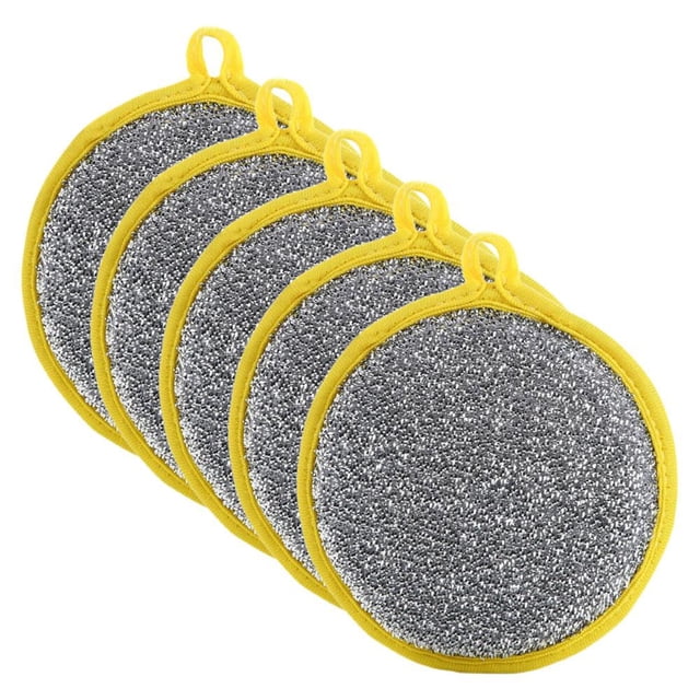 SharkTRUE Double-sided Steel Wool Sponge For Kitchen Dishwashing Sponge And Pot Brush Artifact Z3h2