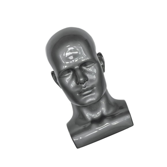 PVC Male Mannequin Head Display hats display hat Head Mannequin Display Wig Head Stand Gray